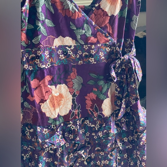NWT Band of the Free MARGAUX PURPLE MIXED FLORAL MINI Ruffle Boho DRESS - Picture 4 of 11